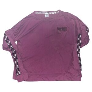 PINK Victoria's Secret Women's Sweatshirt Long Sleeve Pink-Plum Size Large